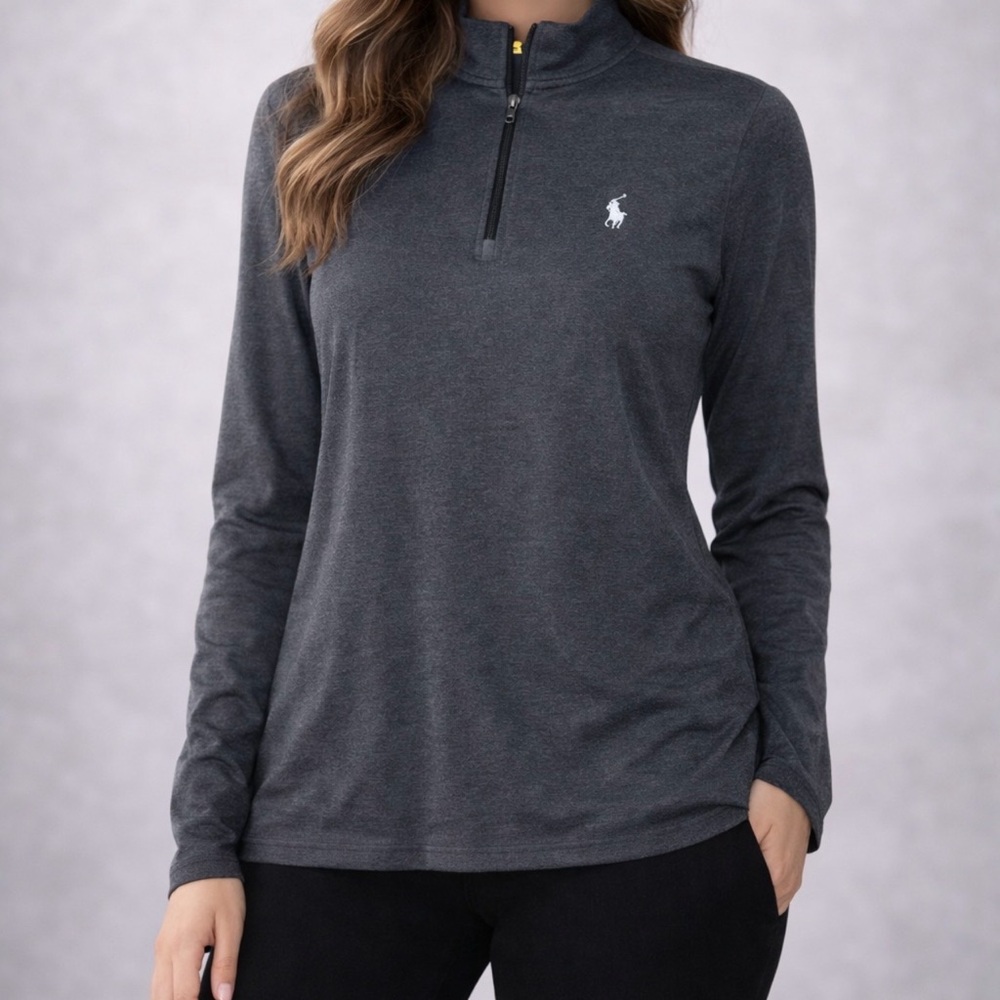 Polo by Ralph Lauren Women's Dark Gray Quarter-Zip Sweatshirt